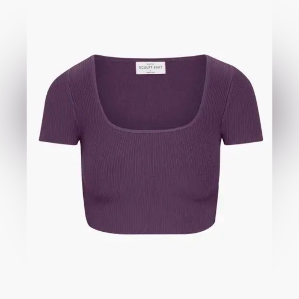BABATON (Aritzia) Sculpt Knit Short Sleeve Crop Top. Ribbed. Medium. - Picture 2 of 9